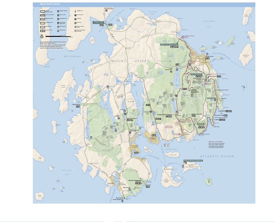 Carte officielle NPS du parc national Acadia (Unigrid)
