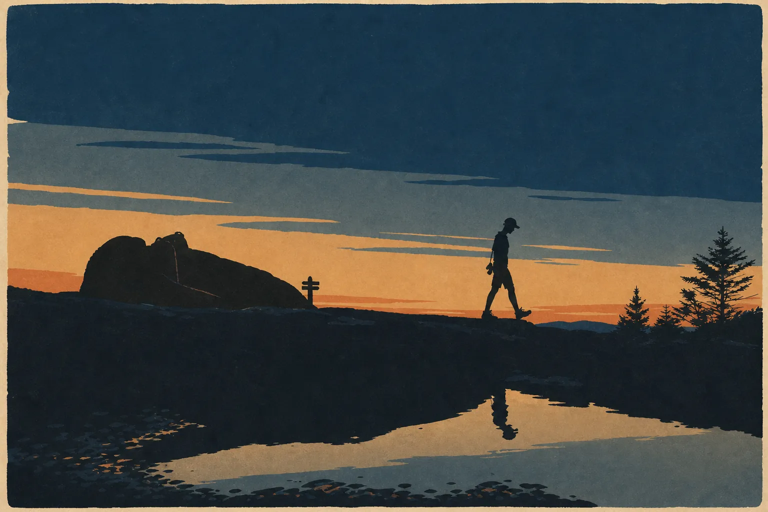 Affiche illustrée du parc national Acadia