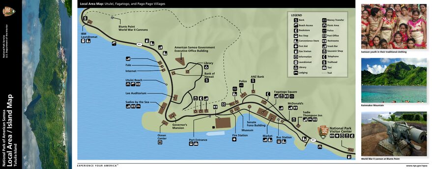 Carte officielle NPS du parc national American Samoa (Unigrid)