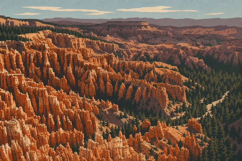 Affiche illustrée du parc national Bryce Canyon