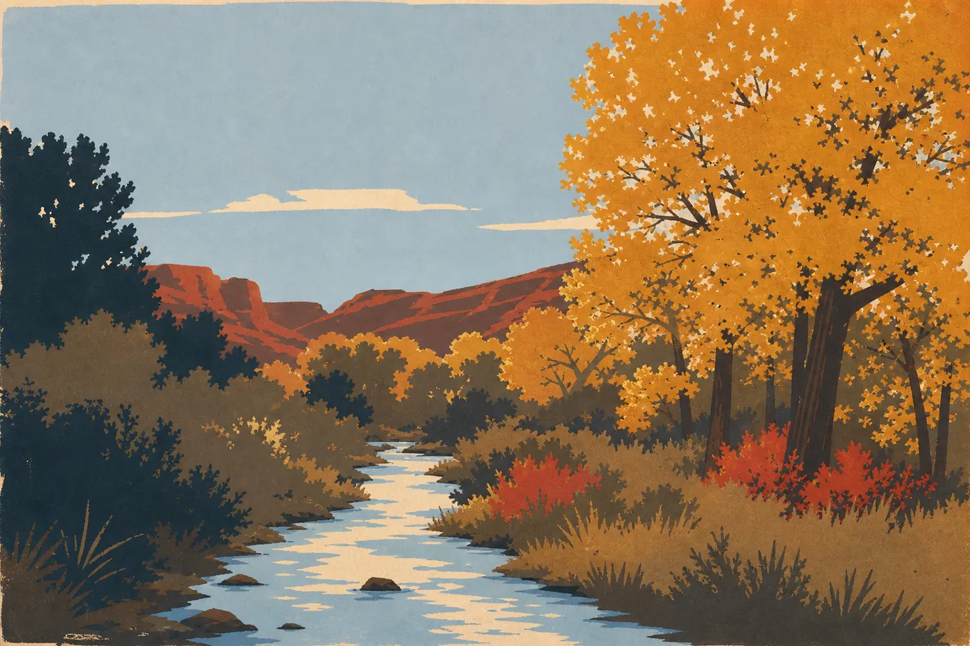 Illustration sérigraphiée : Automne (septembre-octobre) : notre deuxième période conseillée