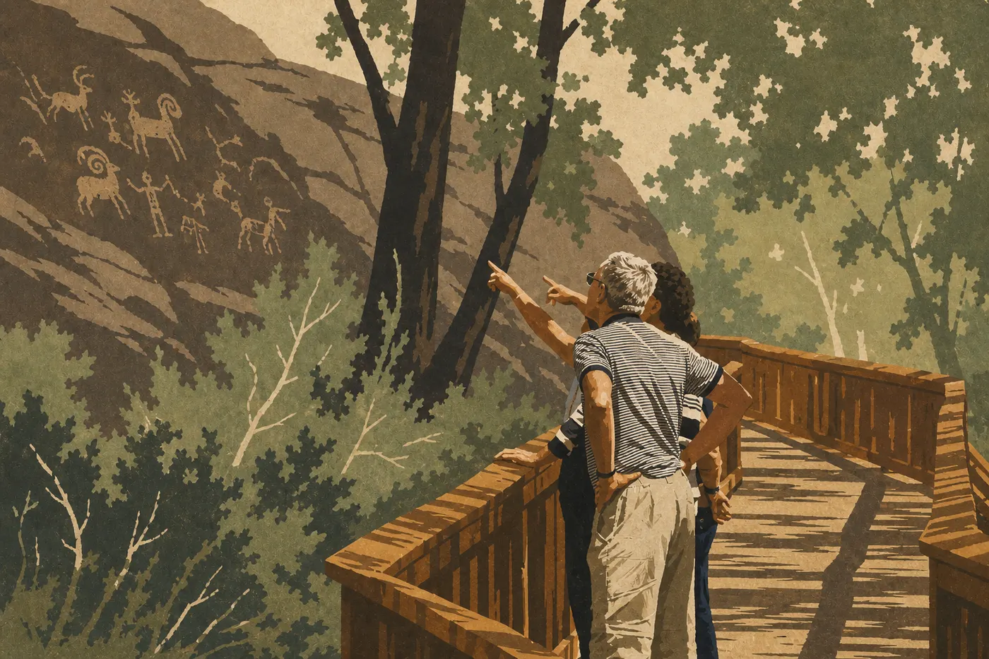 Illustration sérigraphiée : Avec des enfants