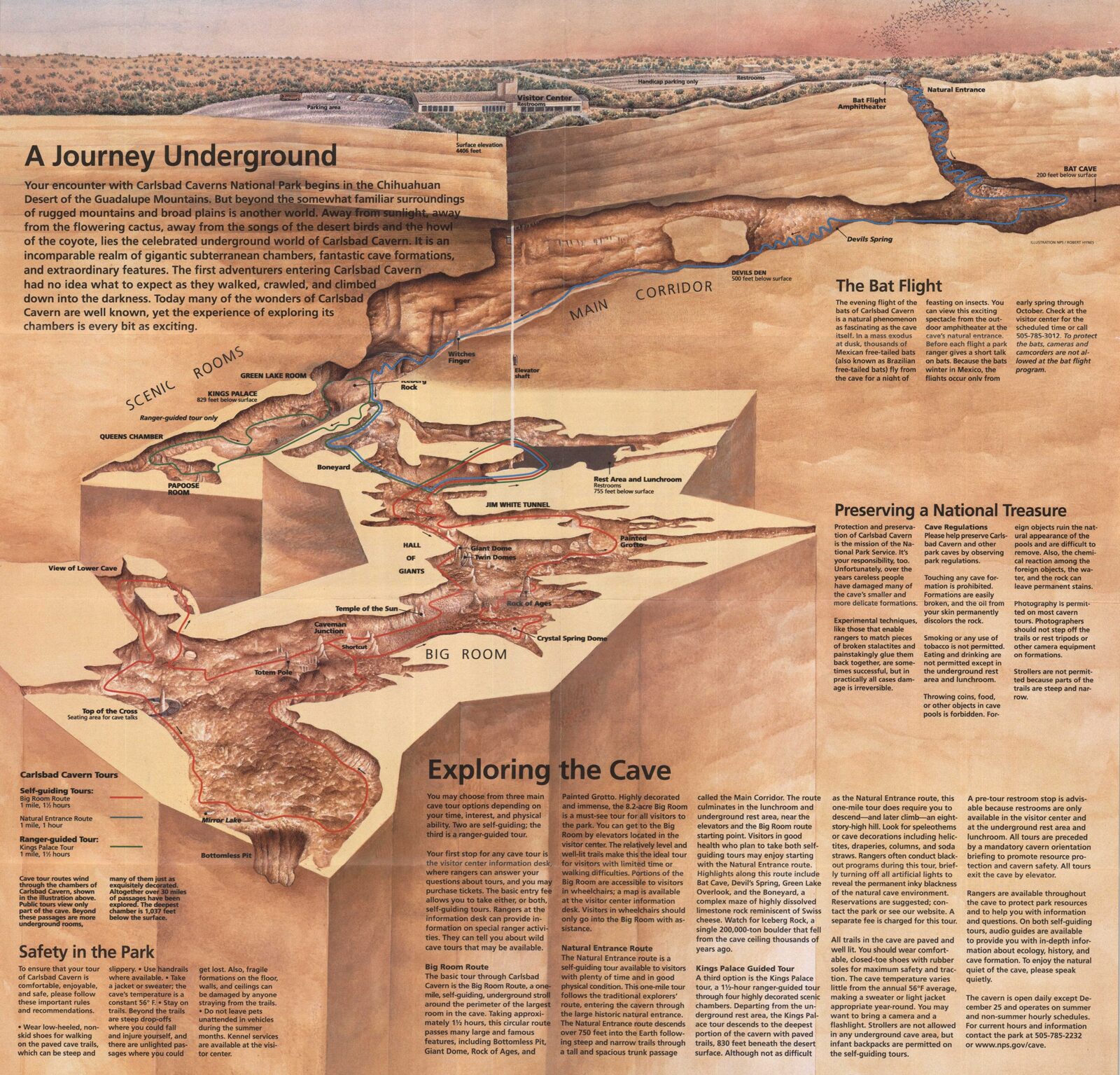 Carte officielle NPS du parc national Carlsbad Caverns (Unigrid)