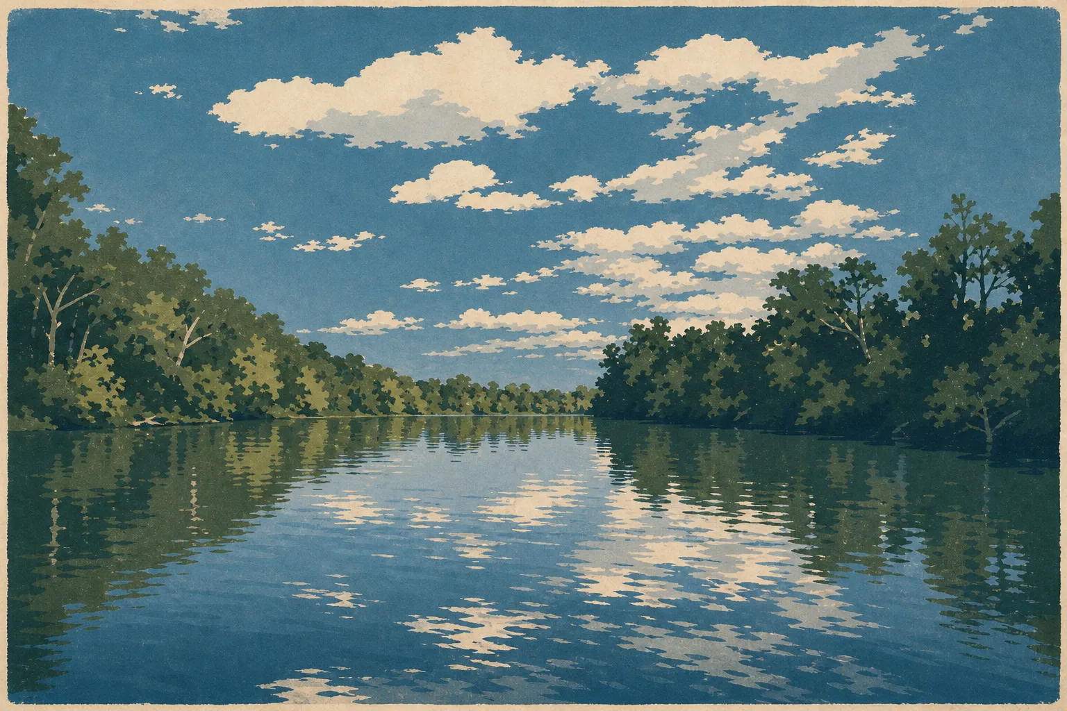 Affiche illustrée du parc national Congaree
