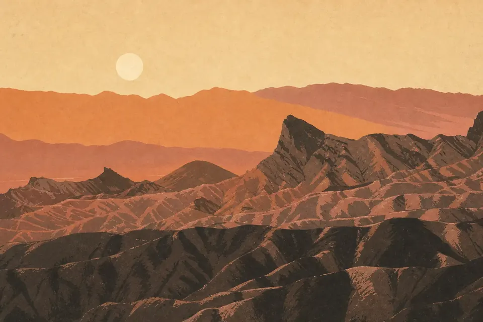Affiche illustrée du parc national Death Valley