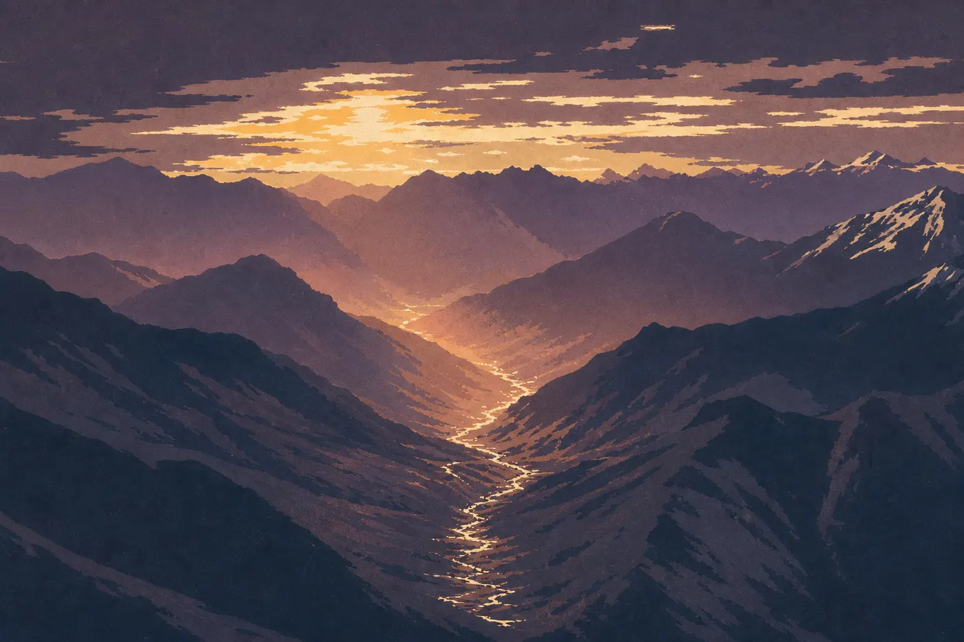 Illustration sérigraphiée : Soleil de minuit et photographie