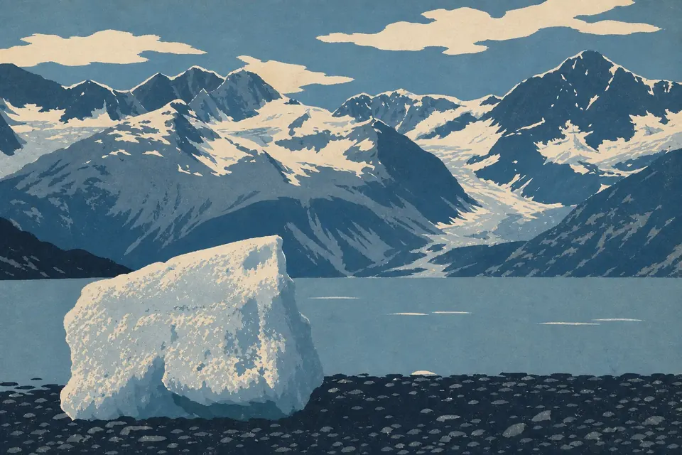 Affiche illustrée du parc national Glacier Bay