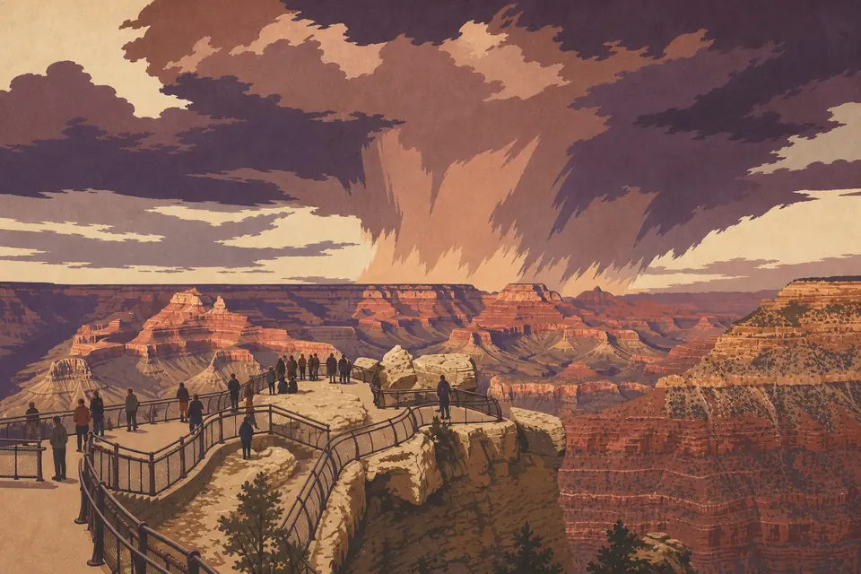 Affiche illustrée du parc national Grand Canyon