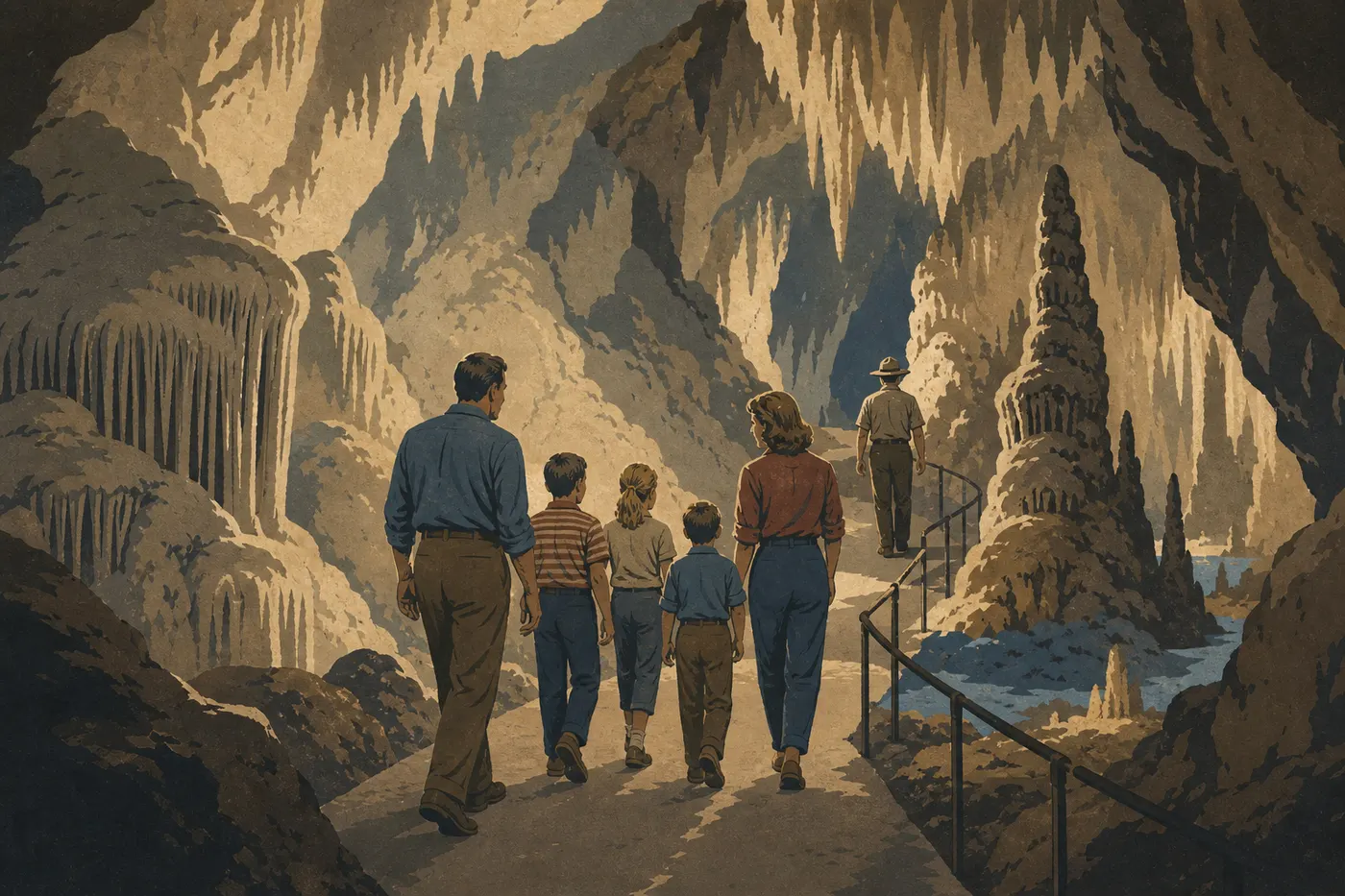 Illustration sérigraphiée : En famille