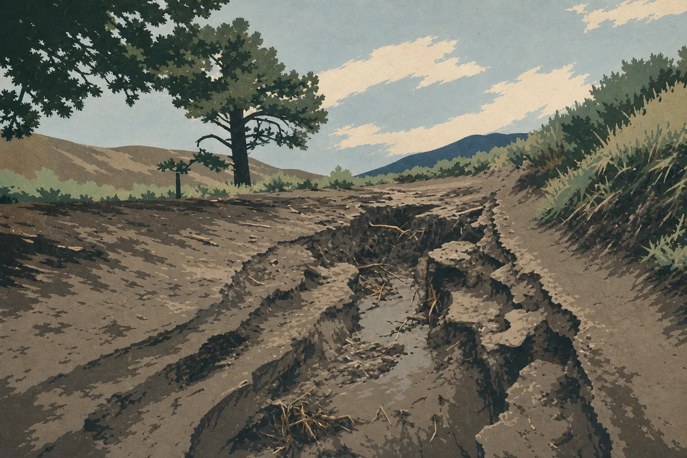 Illustration sérigraphiée : La Preserve : backcountry et altitude