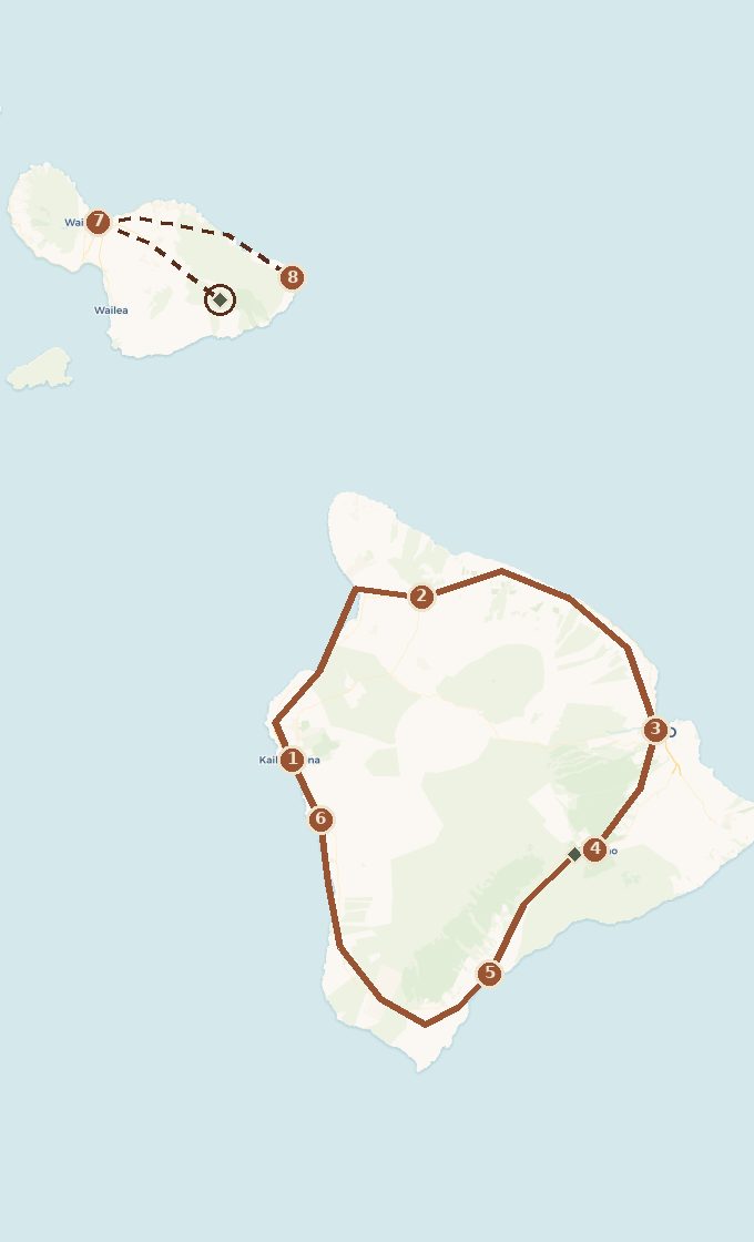 Carte du tracé : Hawaii