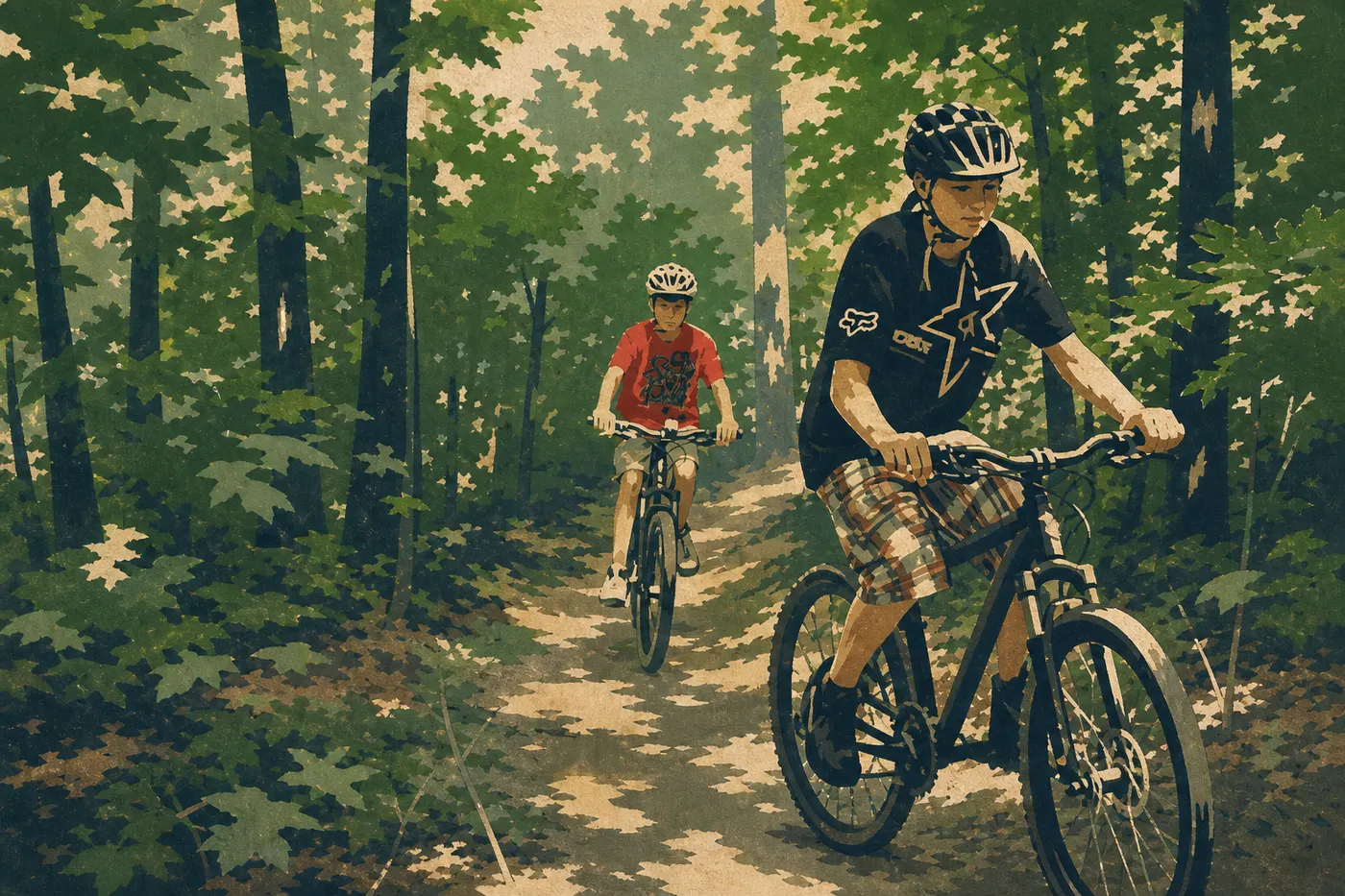 Illustration sérigraphiée : Vélo de montagne