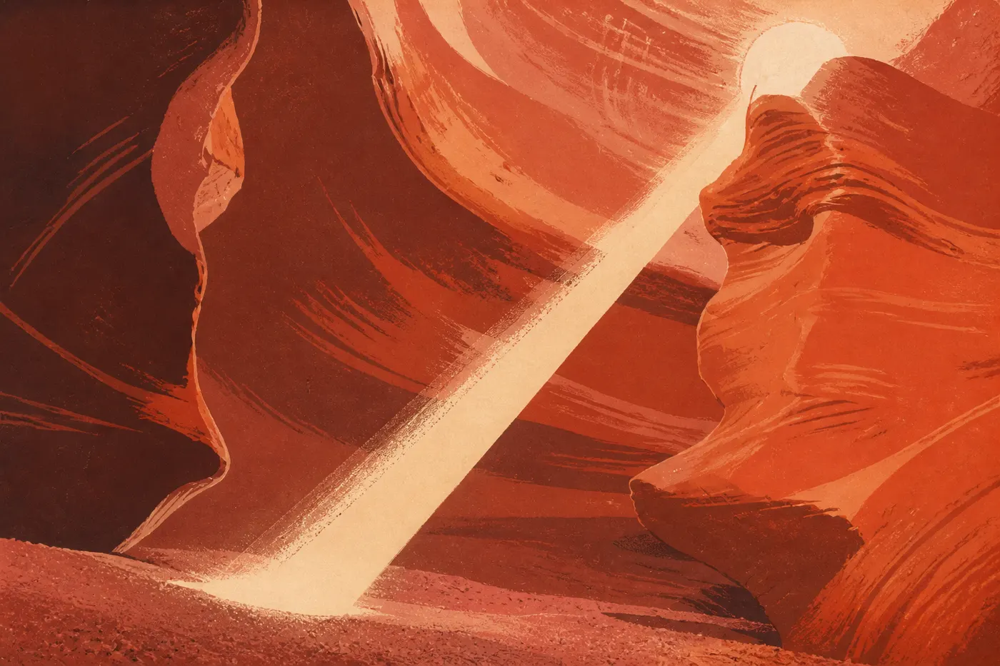 Les faisceaux de lumière d’Antelope Canyon, près de Page, hors du tracé de quinze jours.