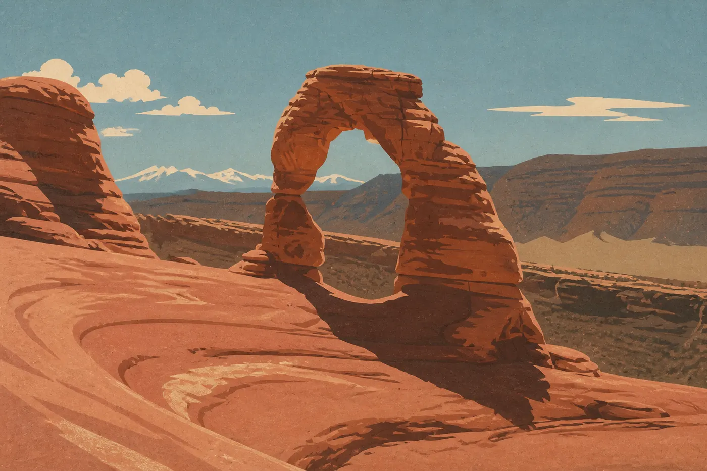 Delicate Arch au soleil couchant, Arches National Park.