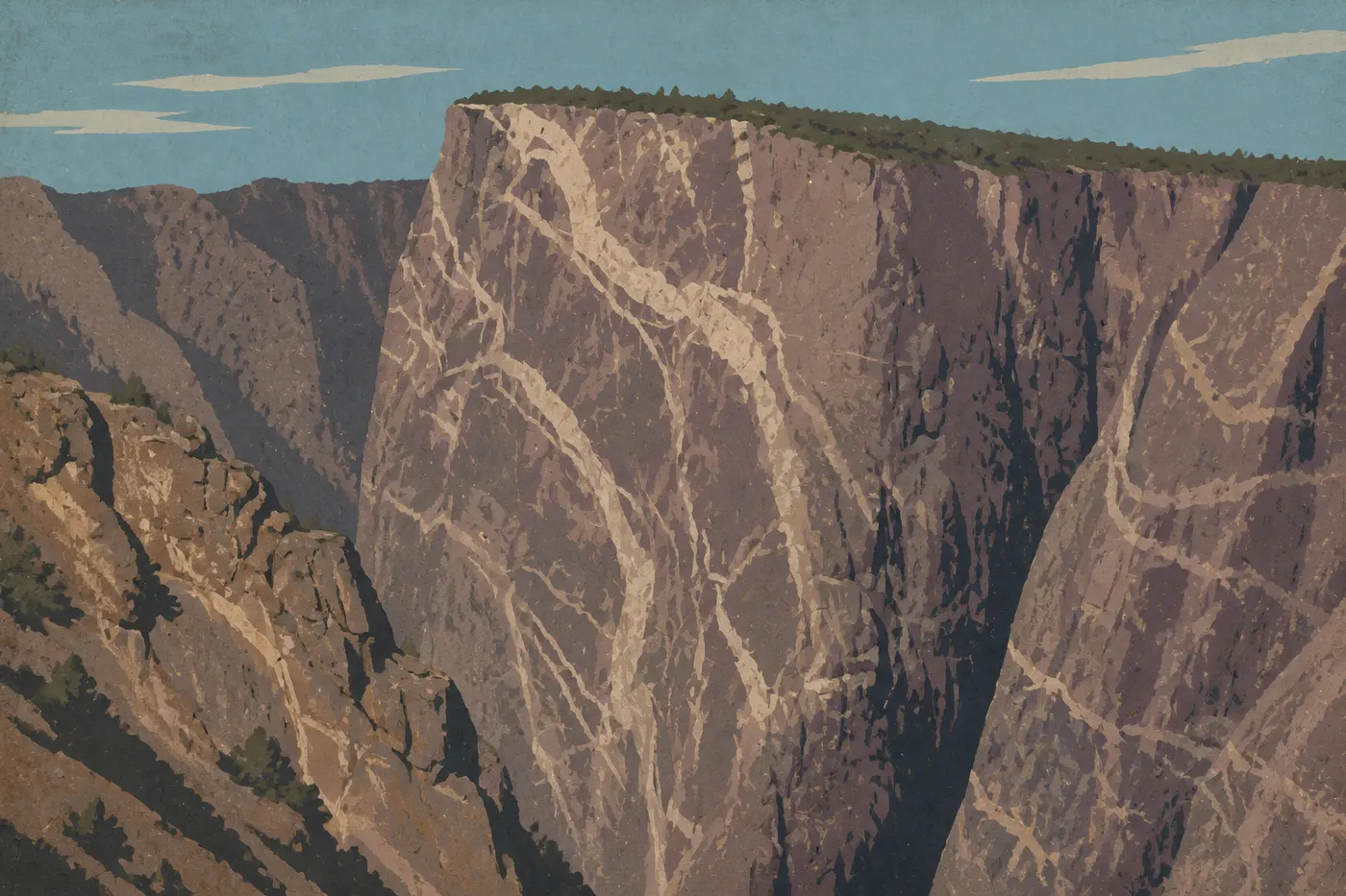 La Painted Wall du Black Canyon, 685 mètres de granit zébré, la plus haute falaise du Colorado.