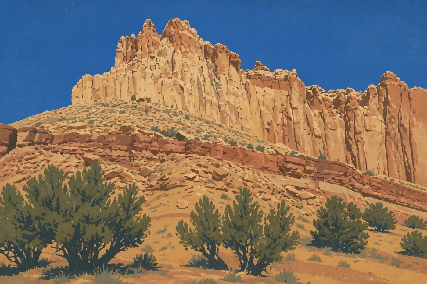 Le Waterpocket Fold, la longue ride de roche plissée de Capitol Reef.