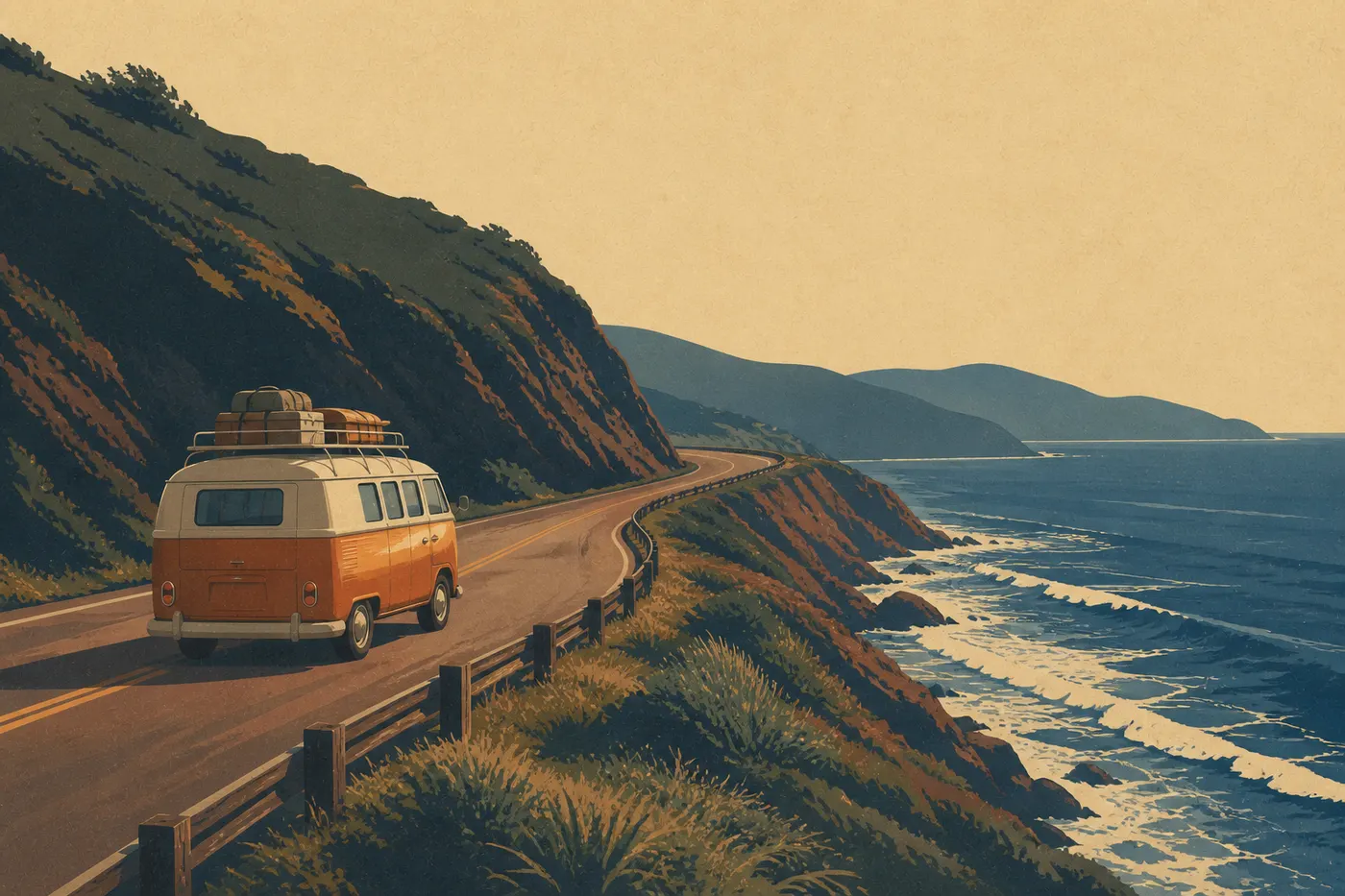 Une route de l’Ouest qui file vers l’horizon : l’image d’ouverture du cocon road trip.