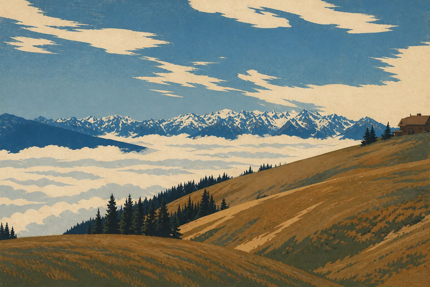 Depuis Hurricane Ridge, les glaciers du mont Olympus dominent le détroit de Juan de Fuca.