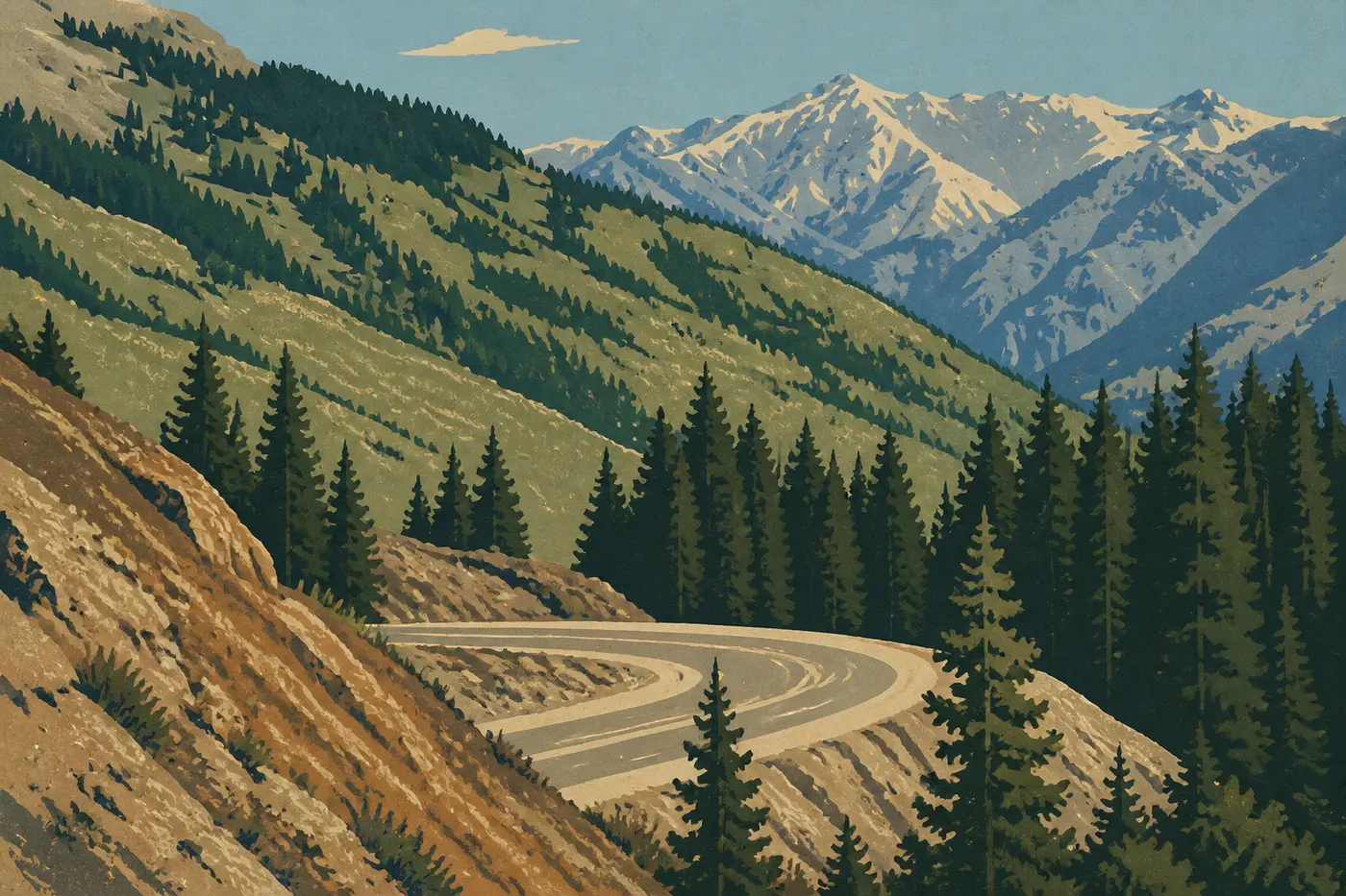 La Million Dollar Highway accrochée à la paroi au-dessus d’Ouray, sans glissière.