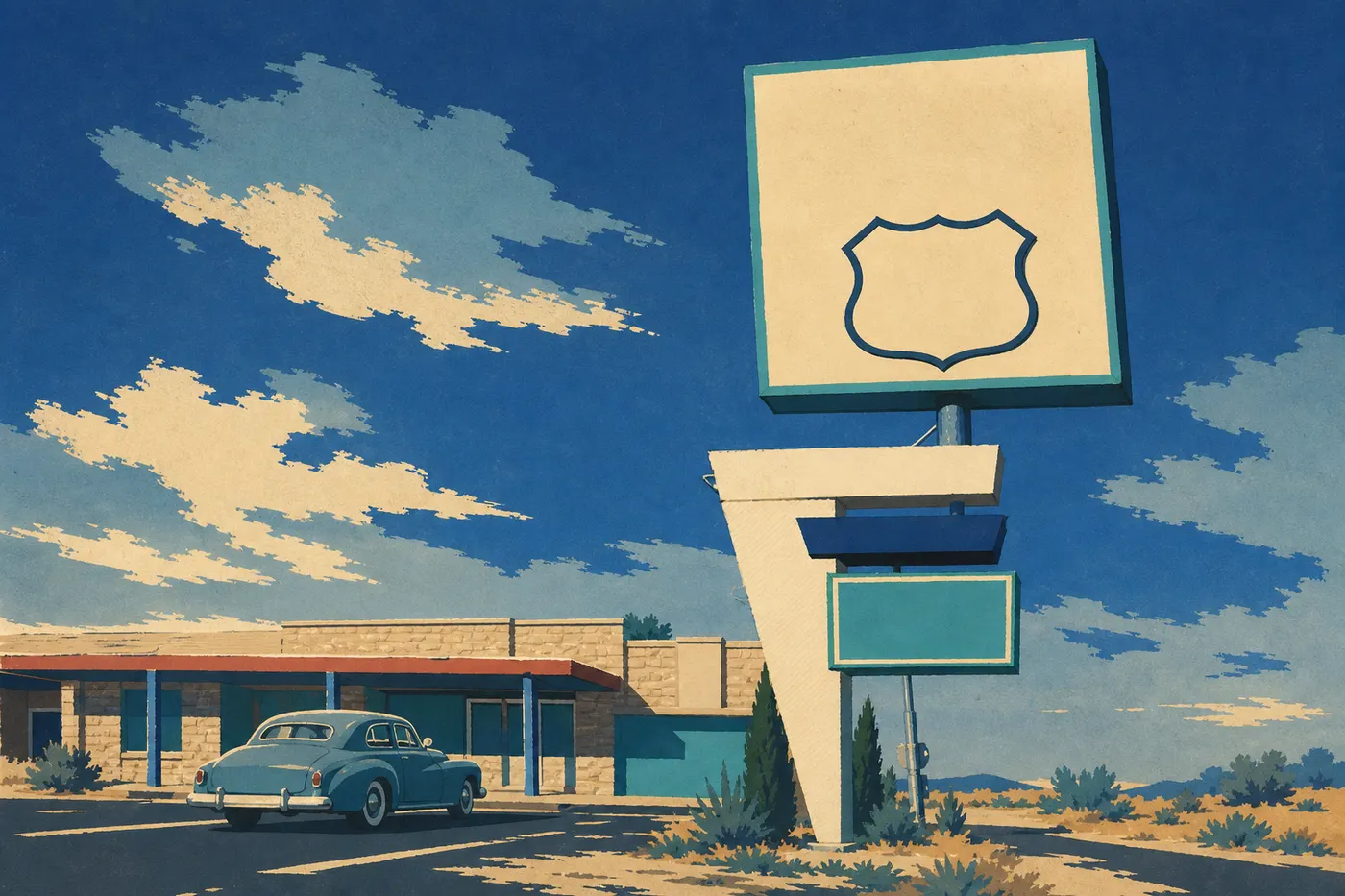 Les enseignes d’un autre âge de la Route 66 à Seligman, Arizona.