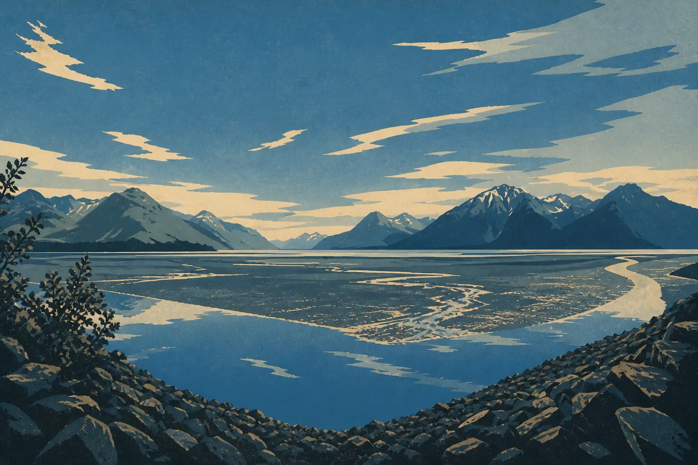 Le bras de Turnagain le long de la Seward Highway, au sud d’Anchorage.