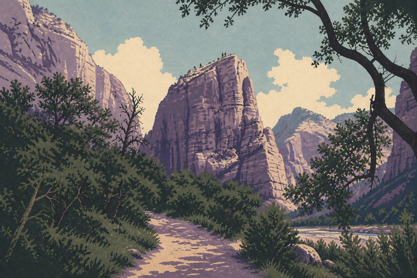 L’arête à chaînes d’Angels Landing, au-dessus du canyon de Zion.