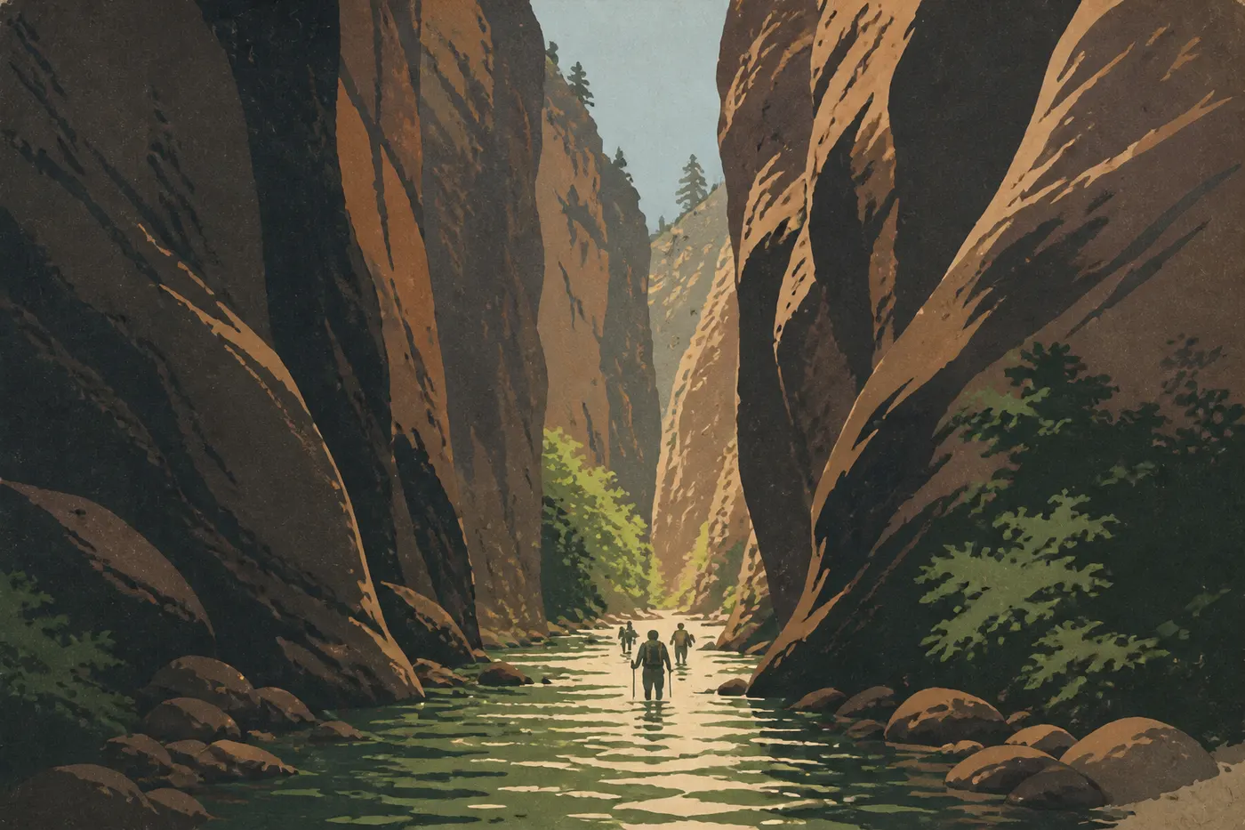 Les Narrows de Zion, la Virgin River encaissée entre deux parois de plusieurs centaines de mètres.