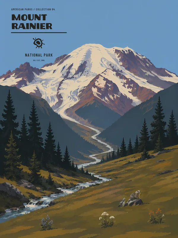 Poster Mount Rainier National Park